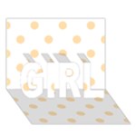 Polka Dots - Navajo White Yellow on White GIRL 3D Greeting Card (7x5)