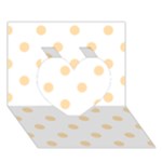Polka Dots - Navajo White Yellow on White Heart 3D Greeting Card (7x5)