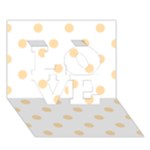 Polka Dots - Navajo White Yellow on White LOVE 3D Greeting Card (7x5)