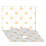 Polka Dots - Navajo White Yellow on White Heart Bottom 3D Greeting Card (7x5)