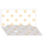 Polka Dots - Navajo White Yellow on White Twin Heart Bottom 3D Greeting Card (8x4)