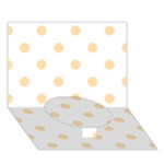 Polka Dots - Navajo White Yellow on White Circle Bottom 3D Greeting Card (7x5)