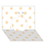 Polka Dots - Navajo White Yellow on White Apple 3D Greeting Card (7x5)