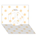 Polka Dots - Navajo White Yellow on White Peace Sign 3D Greeting Card (7x5)