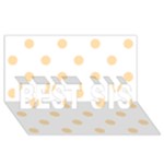 Polka Dots - Navajo White Yellow on White BEST SIS 3D Greeting Card (8x4)