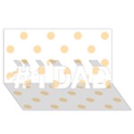 Polka Dots - Navajo White Yellow on White #1 DAD 3D Greeting Card (8x4)