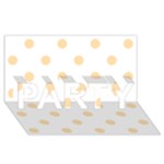 Polka Dots - Navajo White Yellow on White PARTY 3D Greeting Card (8x4)
