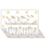 Polka Dots - Navajo White Yellow on White Best Wish 3D Greeting Card (8x4)