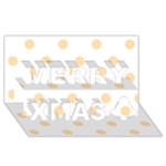 Polka Dots - Navajo White Yellow on White Merry Xmas 3D Greeting Card (8x4)