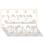 Polka Dots - Navajo White Yellow on White Laugh Live Love 3D Greeting Card (8x4)