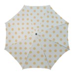 Polka Dots - Navajo White Yellow on White Golf Umbrella