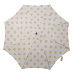 Polka Dots - Navajo White Yellow on White Hook Handle Umbrella (Large)