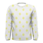 Polka Dots - Pastel Yellow on White Men s Long Sleeve T-shirt