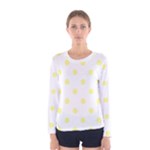 Polka Dots - Pastel Yellow on White Women s Long Sleeve T-shirt