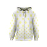 Polka Dots - Pastel Yellow on White Kid s Zipper Hoodie