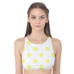 Polka Dots - Pastel Yellow on White Tank Bikini Top