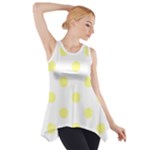 Polka Dots - Pastel Yellow on White Side Drop Tank Tunic