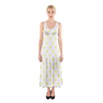 Polka Dots - Pastel Yellow on White Full Print Maxi Dress