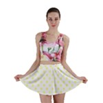 Polka Dots - Pastel Yellow on White Mini Skirt