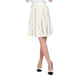 Polka Dots - Pastel Yellow on White A-Line Skirt