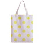 Polka Dots - Pastel Yellow on White Zipper Classic Tote Bag