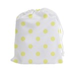 Polka Dots - Pastel Yellow on White Drawstring Pouch (XXl)