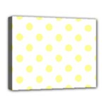 Polka Dots - Pastel Yellow on White Deluxe Canvas 20  x 16  (Stretched)