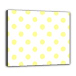 Polka Dots - Pastel Yellow on White Deluxe Canvas 24  x 20  (Stretched)