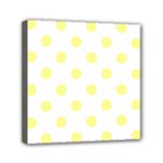 Polka Dots - Pastel Yellow on White Mini Canvas 6  x 6  (Stretched)