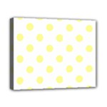 Polka Dots - Pastel Yellow on White Canvas 10  x 8  (Stretched)
