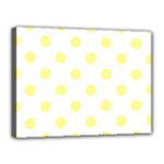 Polka Dots - Pastel Yellow on White Canvas 16  x 12  (Stretched)