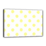 Polka Dots - Pastel Yellow on White Canvas 18  x 12  (Stretched)