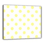 Polka Dots - Pastel Yellow on White Canvas 24  x 20  (Stretched)