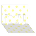 Polka Dots - Pastel Yellow on White I Love You 3D Greeting Card (7x5)