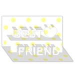 Polka Dots - Pastel Yellow on White Best Friends 3D Greeting Card (8x4)