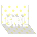 Polka Dots - Pastel Yellow on White GIRL 3D Greeting Card (7x5)