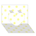 Polka Dots - Pastel Yellow on White Heart 3D Greeting Card (7x5)