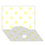 Polka Dots - Pastel Yellow on White Circle Bottom 3D Greeting Card (7x5)