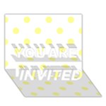 Polka Dots - Pastel Yellow on White YOU ARE INVITED 3D Greeting Card (7x5)