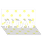 Polka Dots - Pastel Yellow on White #1 DAD 3D Greeting Card (8x4)