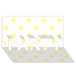Polka Dots - Pastel Yellow on White PARTY 3D Greeting Card (8x4)