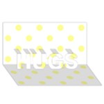 Polka Dots - Pastel Yellow on White HUGS 3D Greeting Card (8x4)