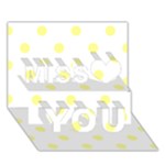 Polka Dots - Pastel Yellow on White Miss You 3D Greeting Card (7x5)