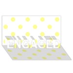 Polka Dots - Pastel Yellow on White ENGAGED 3D Greeting Card (8x4)