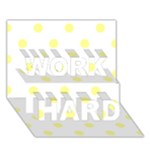 Polka Dots - Pastel Yellow on White WORK HARD 3D Greeting Card (7x5)