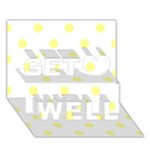 Polka Dots - Pastel Yellow on White Get Well 3D Greeting Card (7x5)