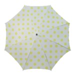 Polka Dots - Pastel Yellow on White Golf Umbrella