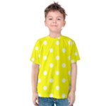 Polka Dots - White on Yellow Kid s Cotton Tee