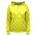 Polka Dots - White on Yellow Women s Pullover Hoodie