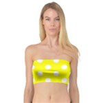 Polka Dots - White on Yellow Bandeau Top